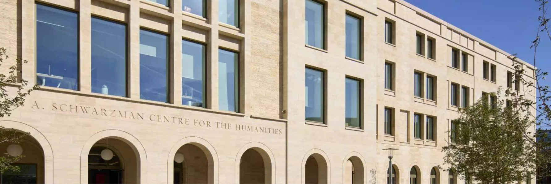 Image shows exterior of Schwarzmann building