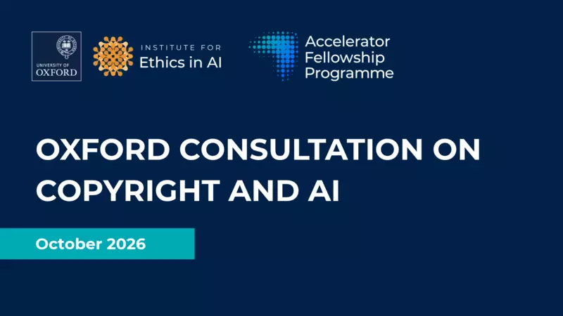 Decorative image graphic with text 'Oxford Consultation on Copyright and AI'
